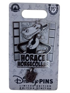 Horace Horsecollar Disney Pin - Silver Black